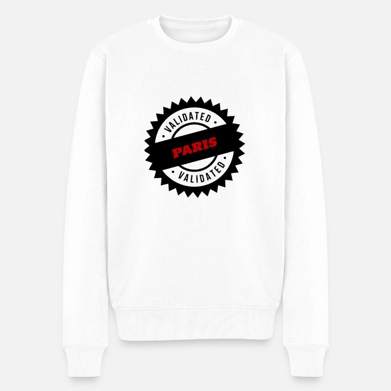 PARIS ZERTIFIZIERT - Männer Premium Bio Pullover - Weiß