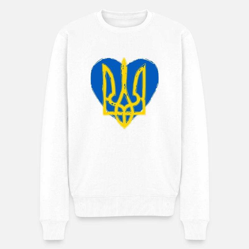 Trysub Ukraine - Männer Premium Bio Pullover - Weiß