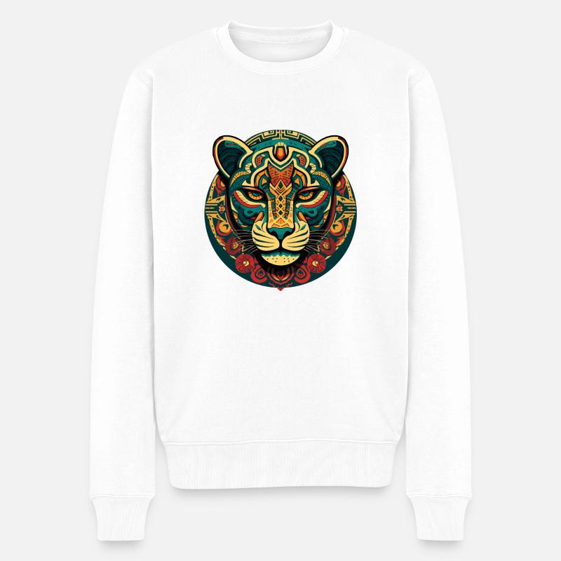 Mexican Jaguar - Männer Premium Bio Pullover - Weiß