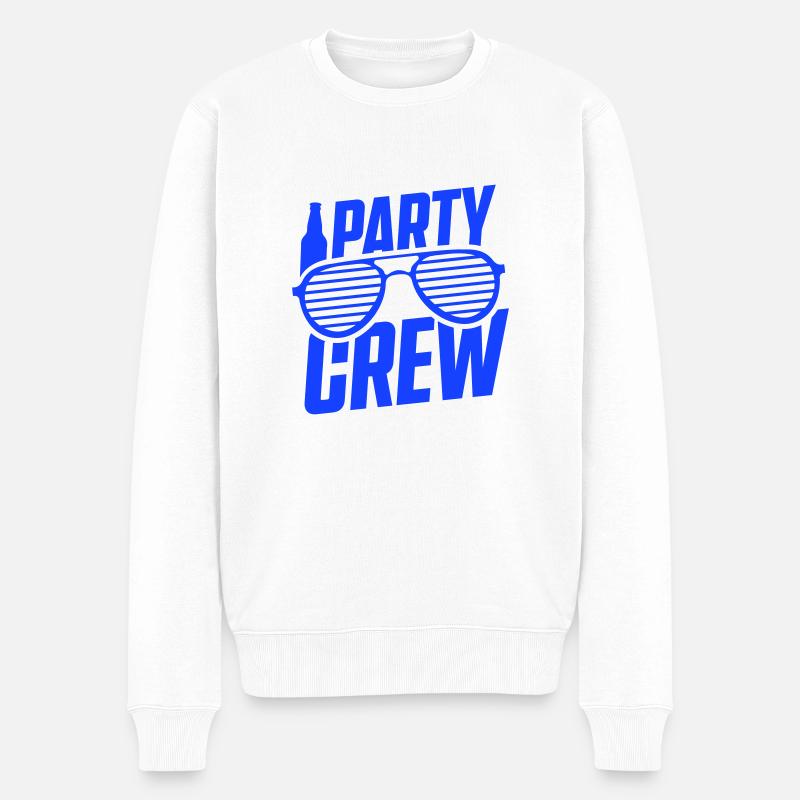 party crew - Männer Premium Bio Pullover - Weiß