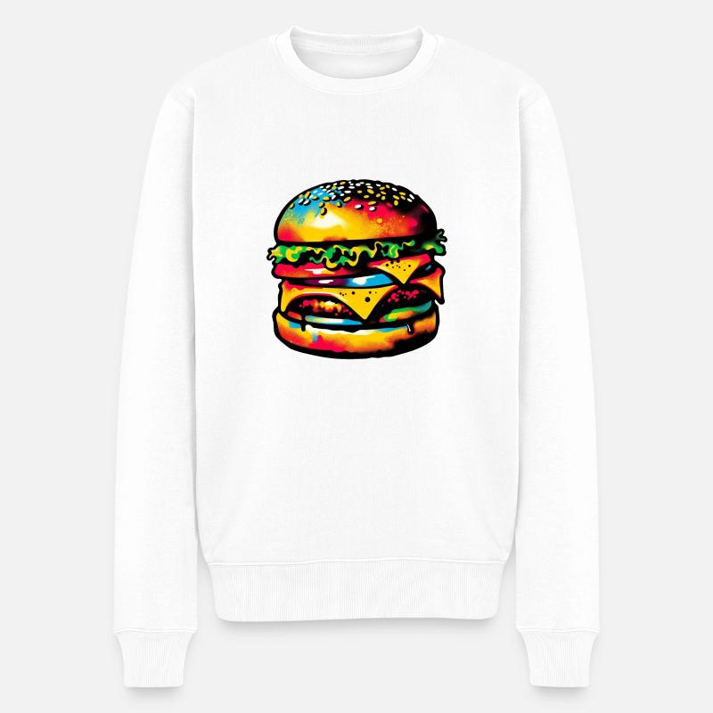 Manger de la viande | Griller - Pull Premium bio Homme - blanc