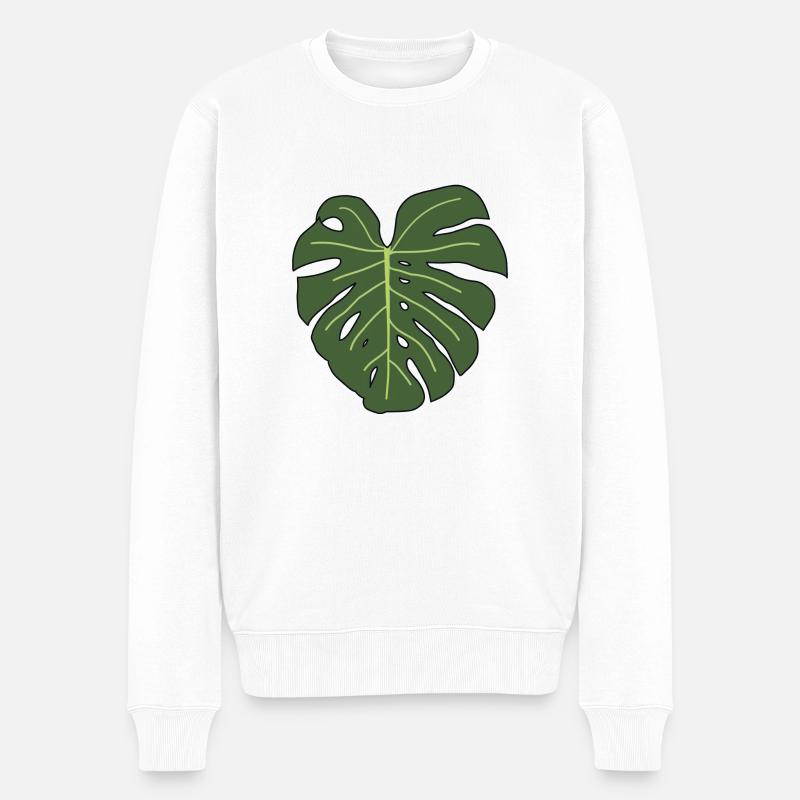 Monstera - Pull Premium bio Homme - blanc