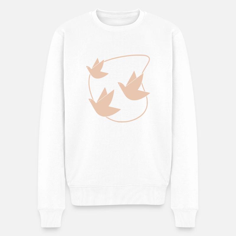 Vögel - Männer Premium Bio Pullover - Weiß