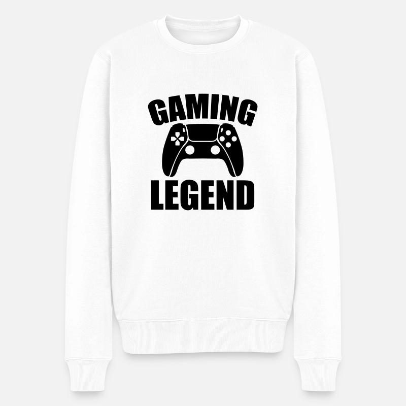 gaming legend - Männer Premium Bio Pullover - Weiß