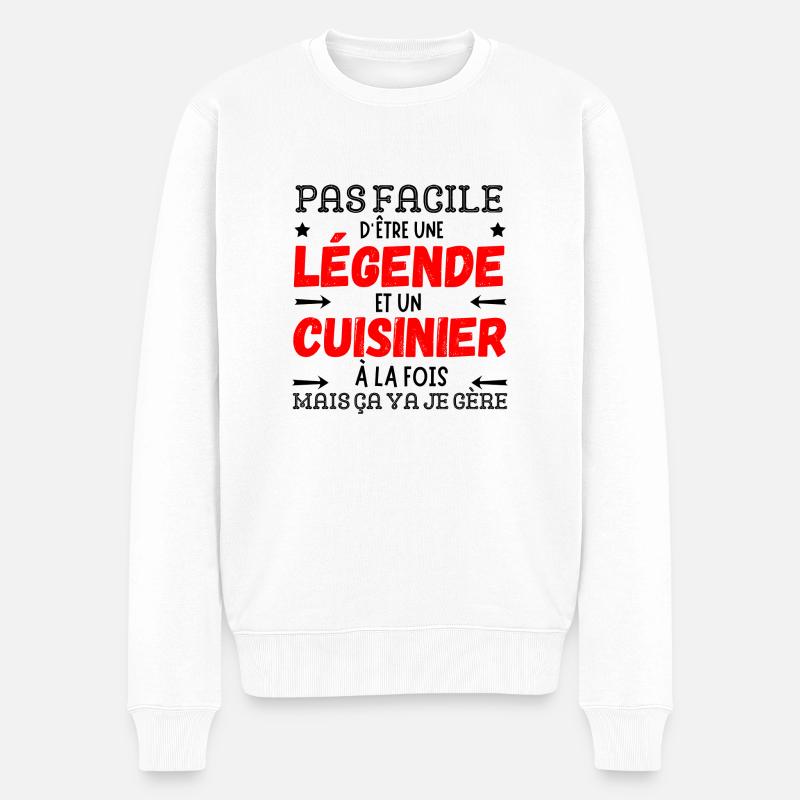 EIN LEGENDÄRER KOCH - Männer Premium Bio Pullover - Weiß