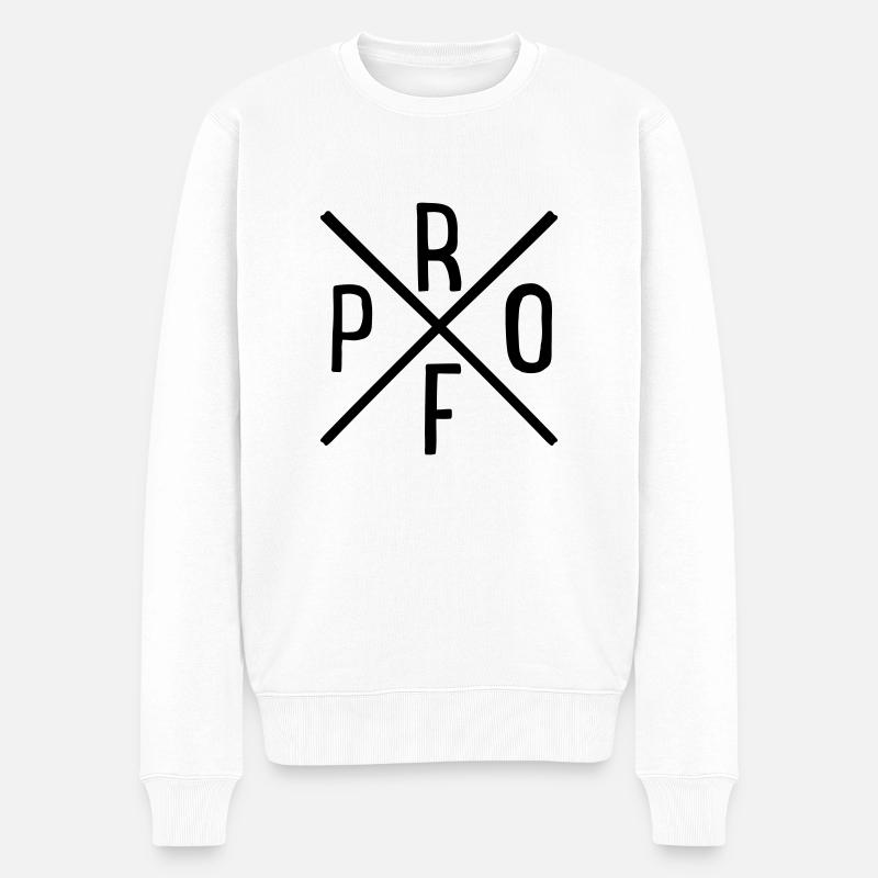 Prof - Männer Premium Bio Pullover - Weiß