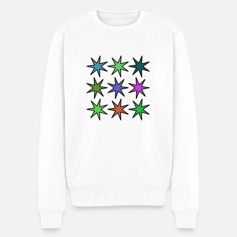 STERN. STERNE. STERN. STERNE. FEST. JAHRESTAG - Männer Premium Bio Pullover - Weiß