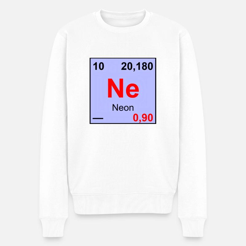 10 Neon - Männer Premium Bio Pullover - Weiß