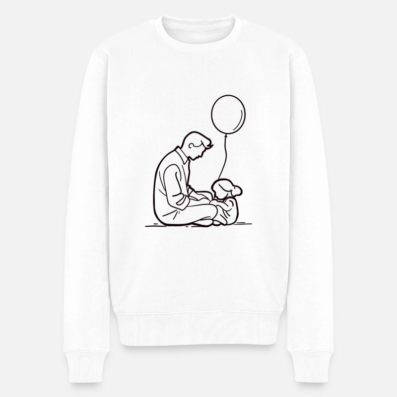 Vaterliebe - Männer Premium Bio Pullover - Weiß