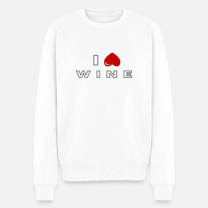 Ich hasse Wein - Männer Premium Bio Pullover - Weiß