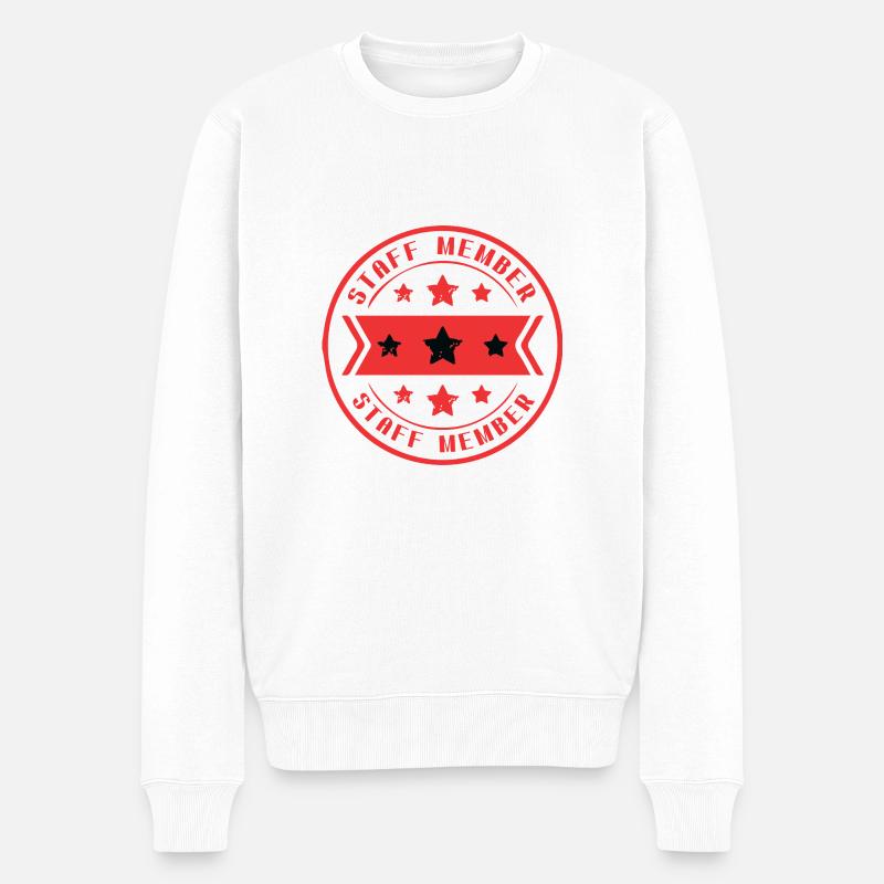 Staff Member Stempel - Männer Premium Bio Pullover - Weiß