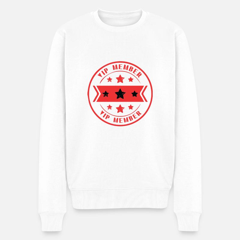 Vip Member Stempel - Männer Premium Bio Pullover - Weiß