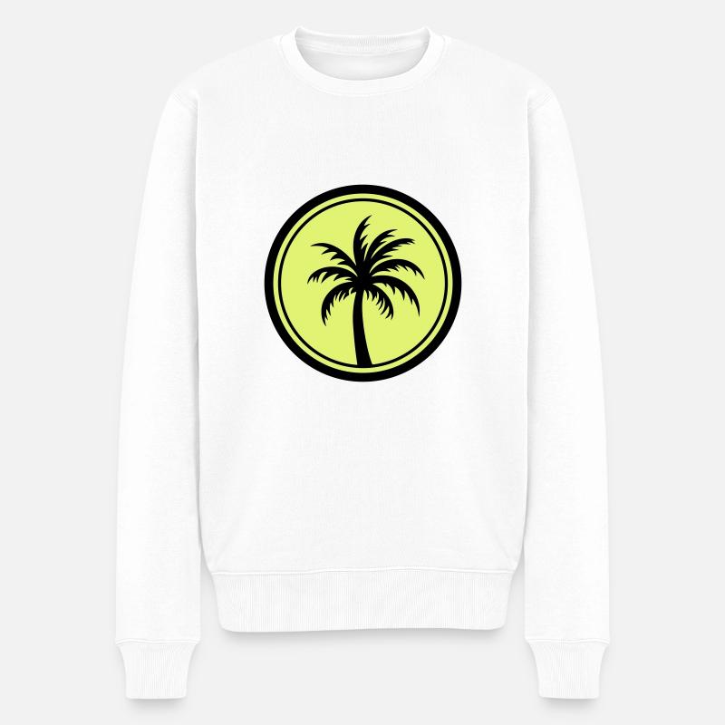 Palme Urlaub Symbol - Männer Premium Bio Pullover - Weiß