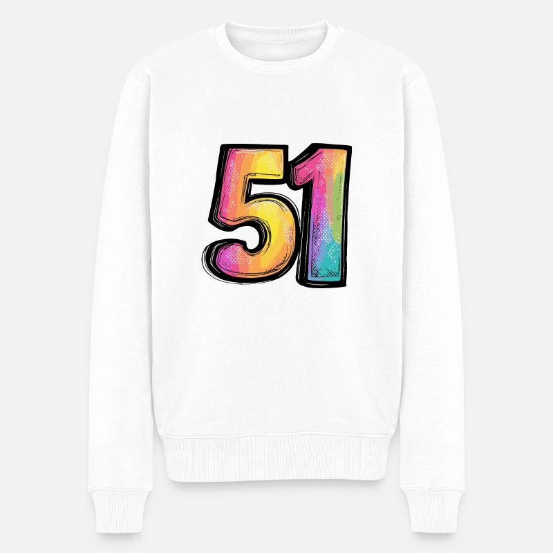 51 Symbole numérique - Pull Premium bio Homme - blanc