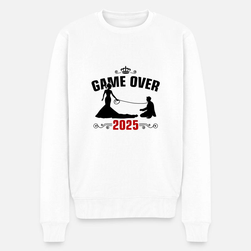 Game Over 2025 Mariage - Pull Premium bio Homme - blanc