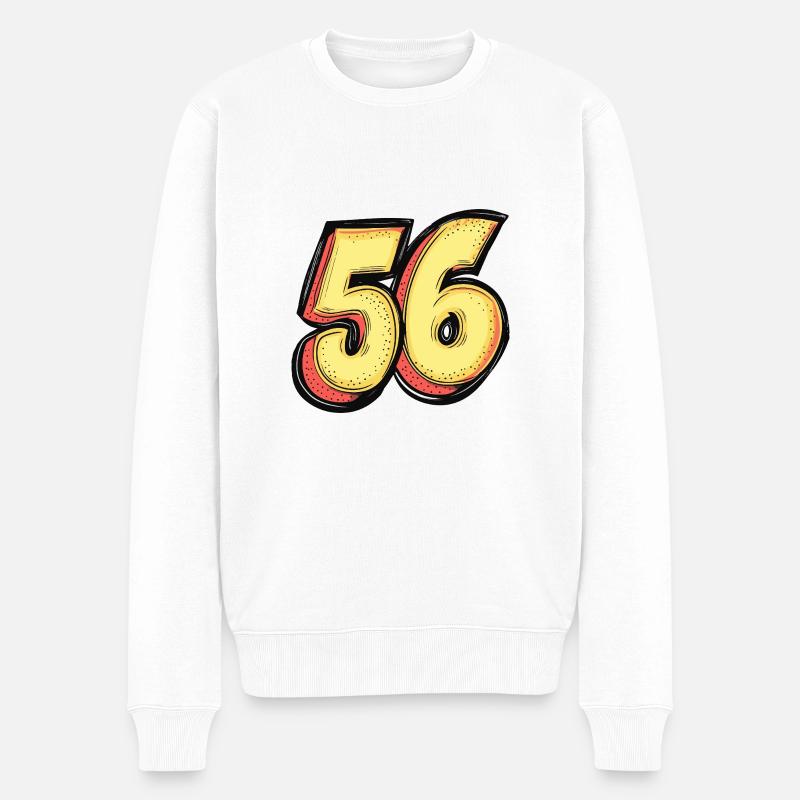 56 Symbole numérique - Pull Premium bio Homme - blanc