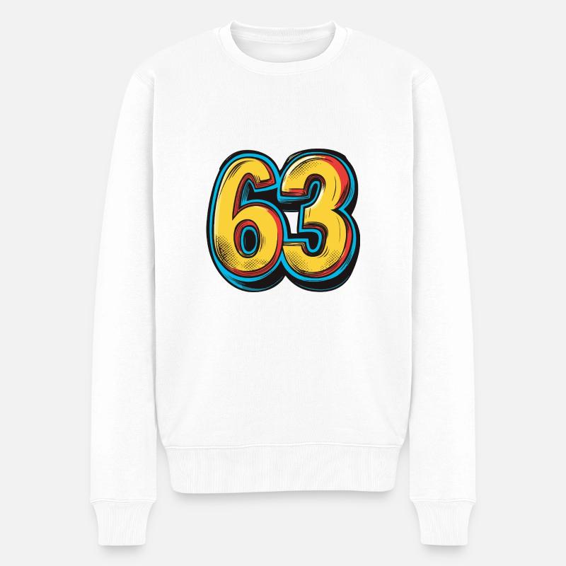 63 Symbole numérique - Pull Premium bio Homme - blanc