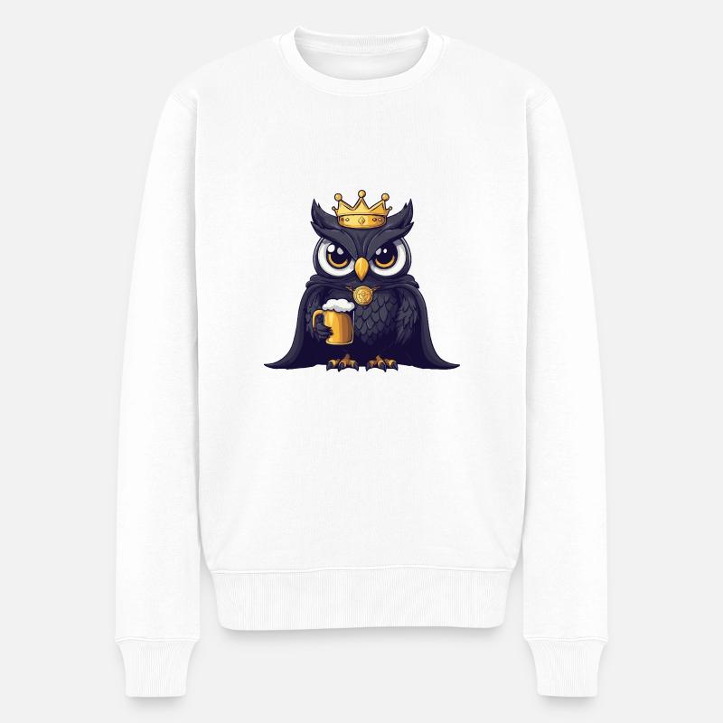 Hibou Bière Drôle - Pull Premium bio Homme - blanc