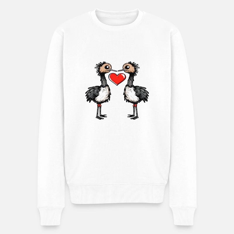 Bouquet Couple Saint-Valentin - Pull Premium bio Homme - blanc