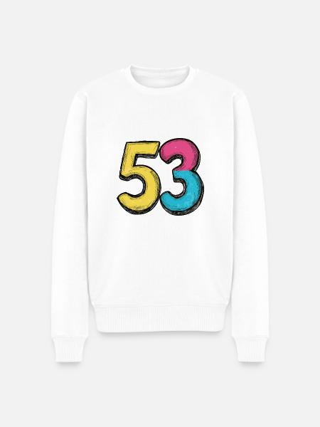 53 Number Symbol - Men's Premium Organic Jumper - white