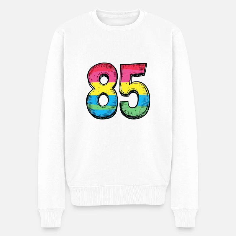 85 Symbole numérique - Pull Premium bio Homme - blanc