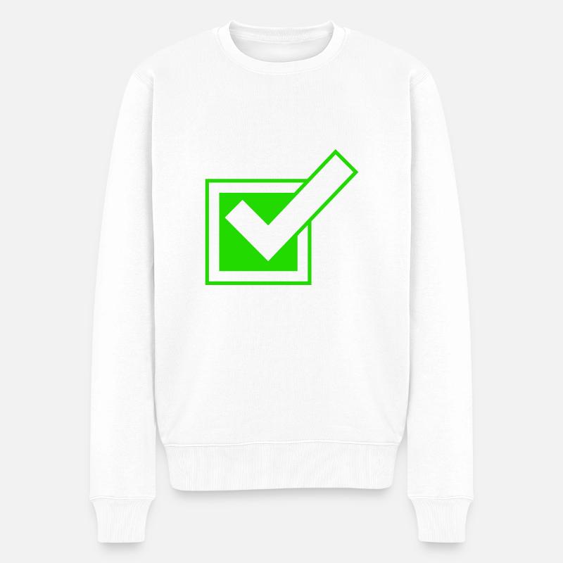 Tick Icône de coche - Pull Premium bio Homme - blanc