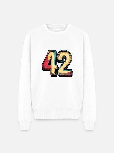 42 Zahl symbol - Männer Premium Bio Pullover - Weiß