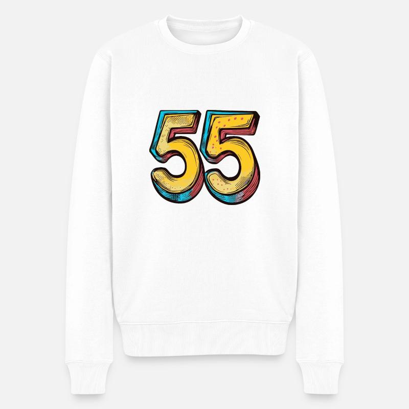 55 Symbole numérique - Pull Premium bio Homme - blanc