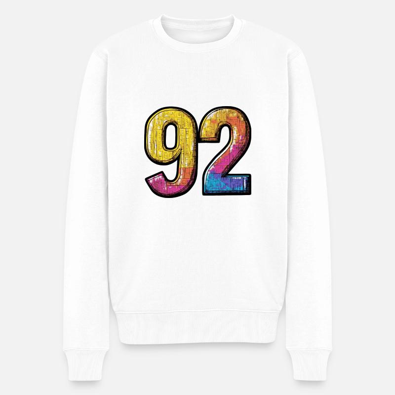 92 Symbole numérique - Pull Premium bio Homme - blanc