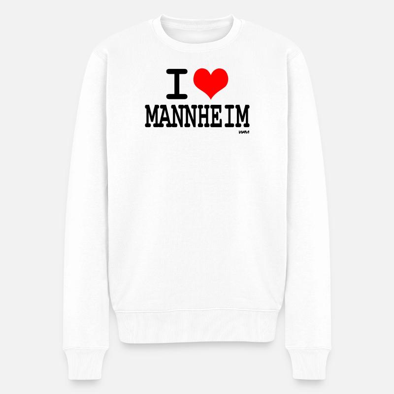 ich liebe mannheim - i love - Männer Premium Bio Pullover - Weiß