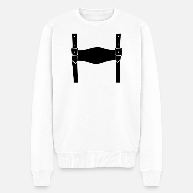 Lederhose - Männer Premium Bio Pullover - Weiß