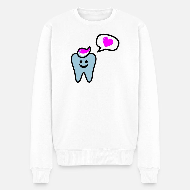 zahn punk zahnarzt dentist - Männer Premium Bio Pullover - Weiß
