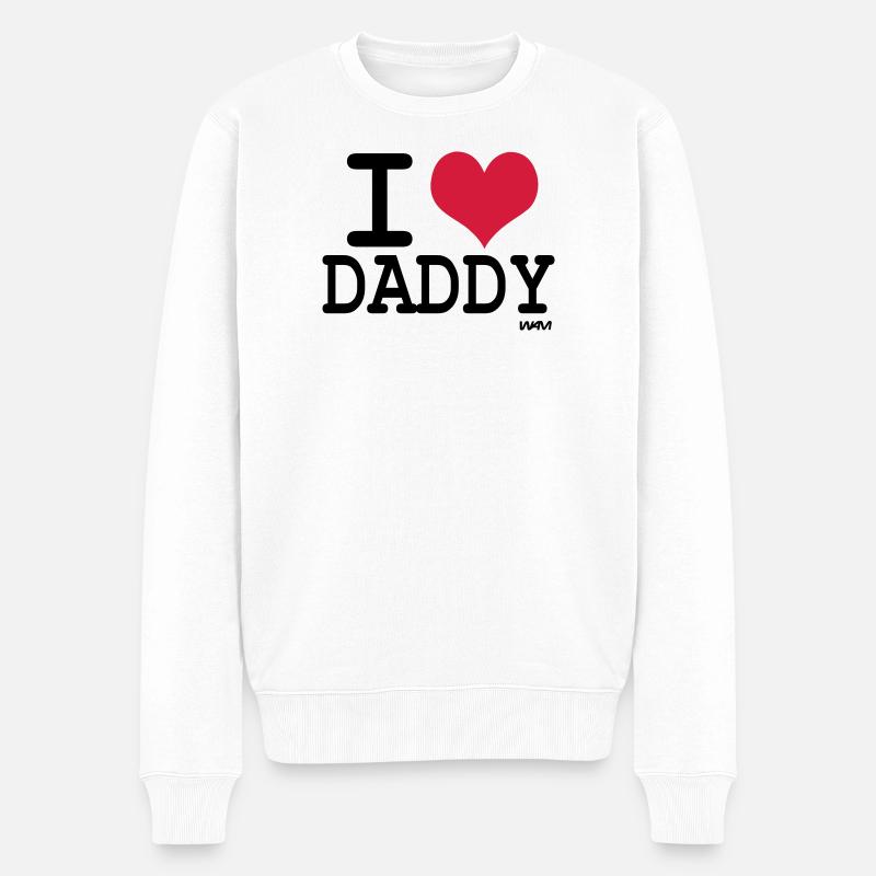 i love daddy by wam - Männer Premium Bio Pullover - Weiß