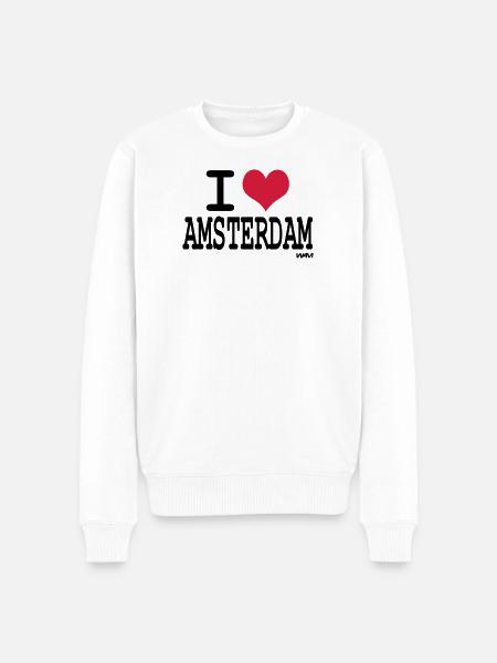 j'aime amsterdam par wam - Pull Premium bio Homme - blanc