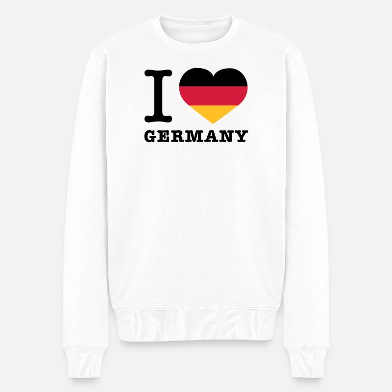 I love Germany - Männer Premium Bio Pullover - Weiß