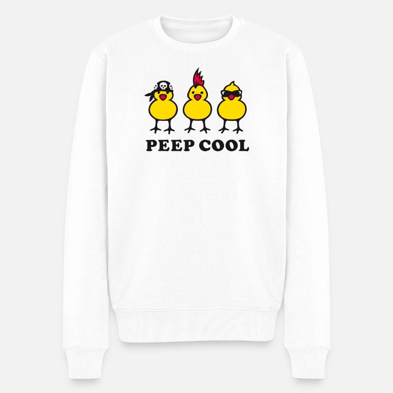 peep cool (b) - Pull Premium bio Homme - blanc