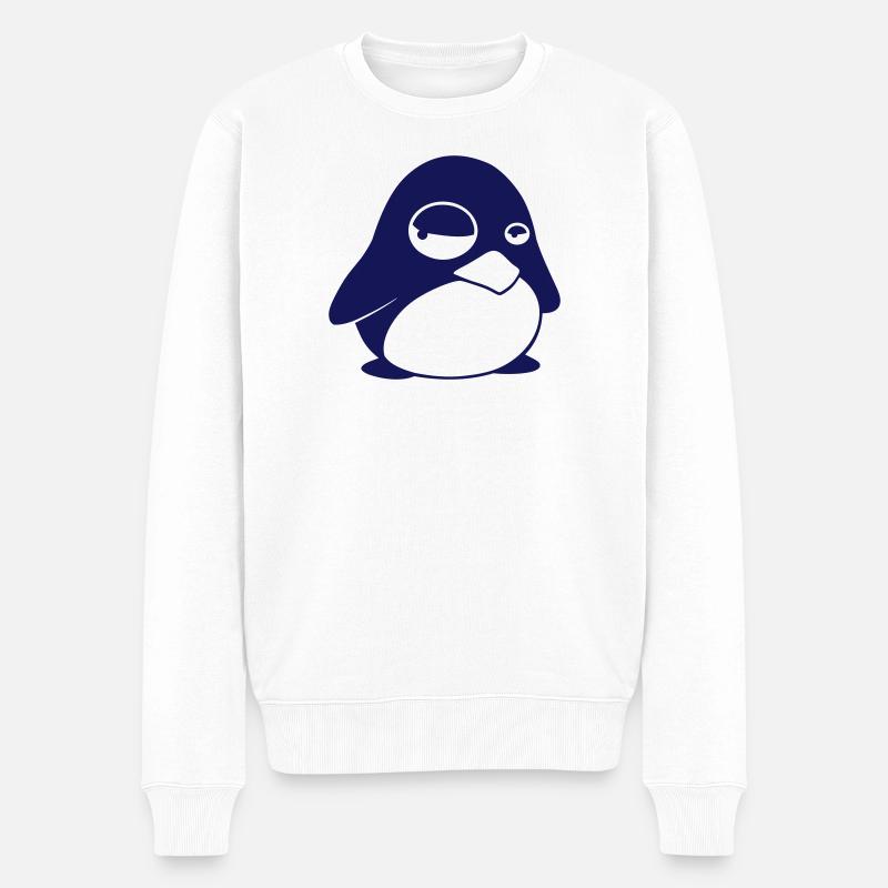 TUX Pinguin, LINUX v2.0 - Männer Premium Bio Pullover - Weiß