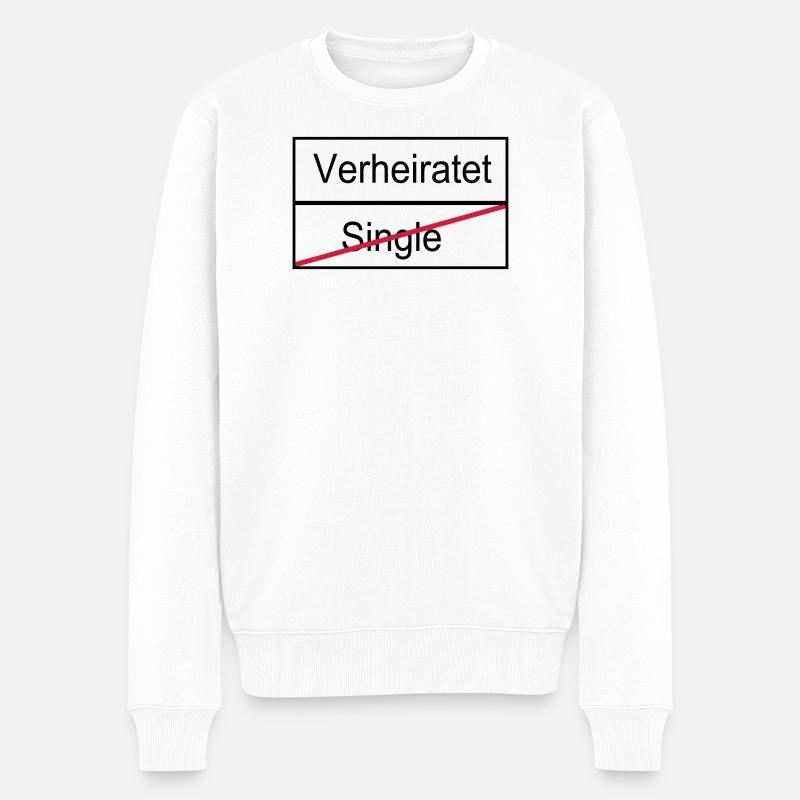 Verheiratet/Single - Männer Premium Bio Pullover - Weiß