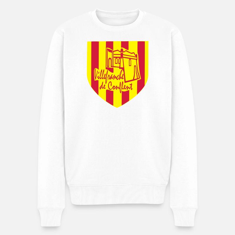 villefranche de conflent,pyrènèes orientales - Männer Premium Bio Pullover - Weiß