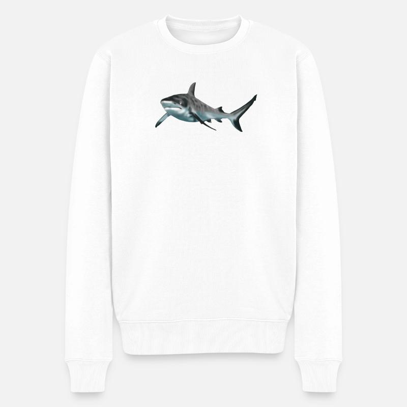 requin - Pull Premium bio Homme - blanc