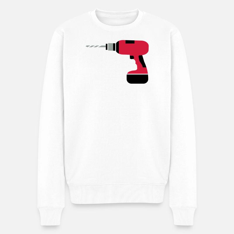 Une perceuse sans fil - Pull Premium bio Homme - blanc