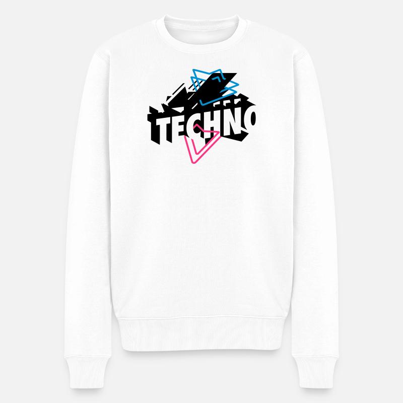 Techno Musique - Pull Premium bio Homme - blanc