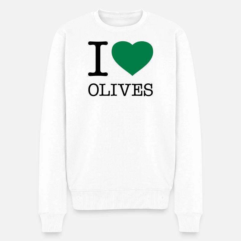 J’AIME LES OLIVES Oliven - Pull Premium bio Homme - blanc