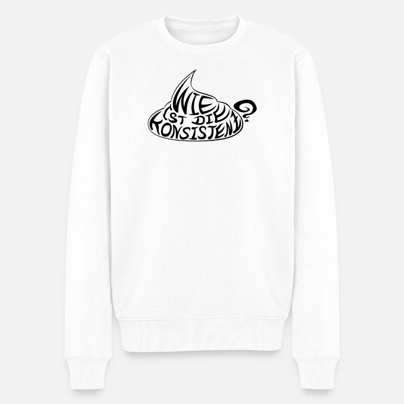 wie_ist_die_konsistenz - Männer Premium Bio Pullover - Weiß