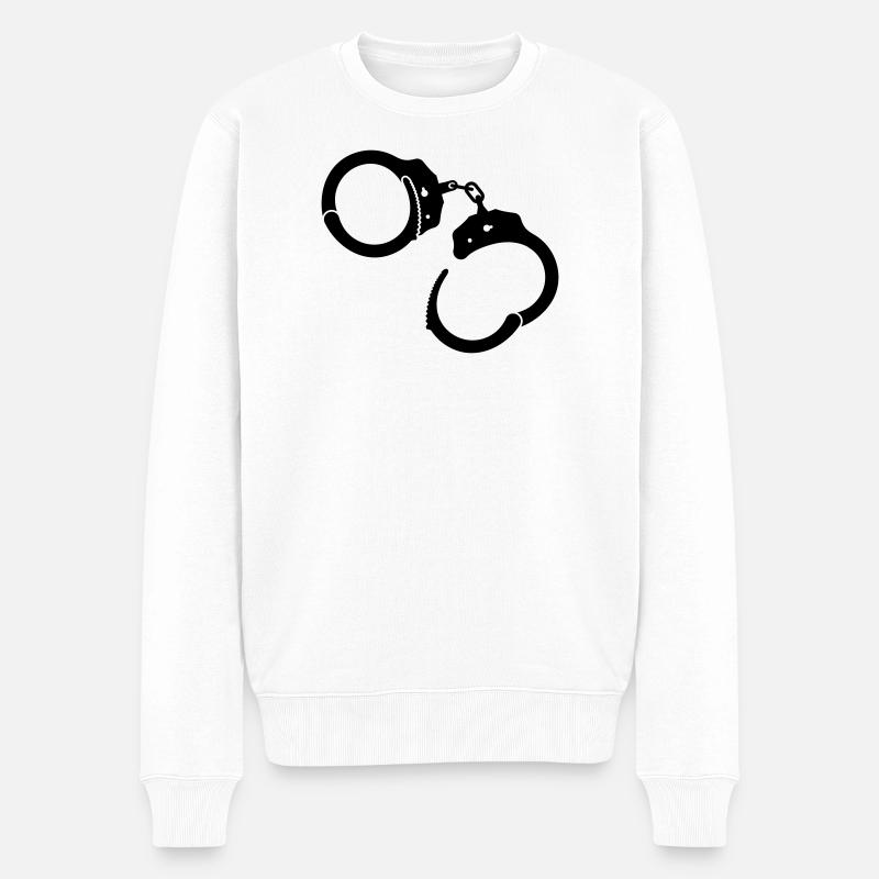 Handschellen Handcuffs - Männer Premium Bio Pullover - Weiß