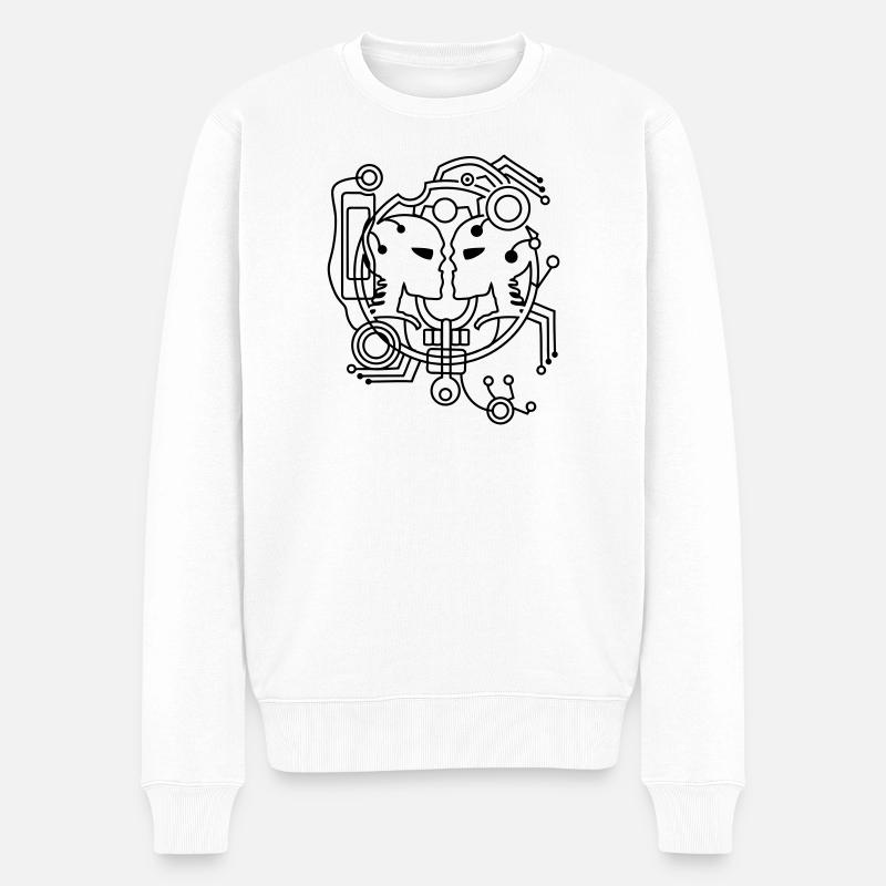 Cyber amour Skull - Pull Premium bio Homme - blanc