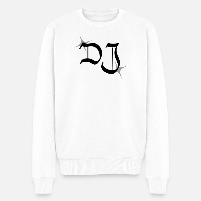 DJ Monogramm - Männer Premium Bio Pullover - Weiß