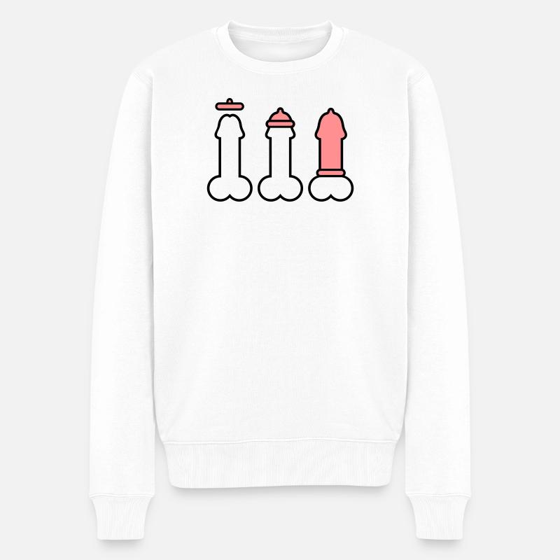 Condom 2 clr - Männer Premium Bio Pullover - Weiß