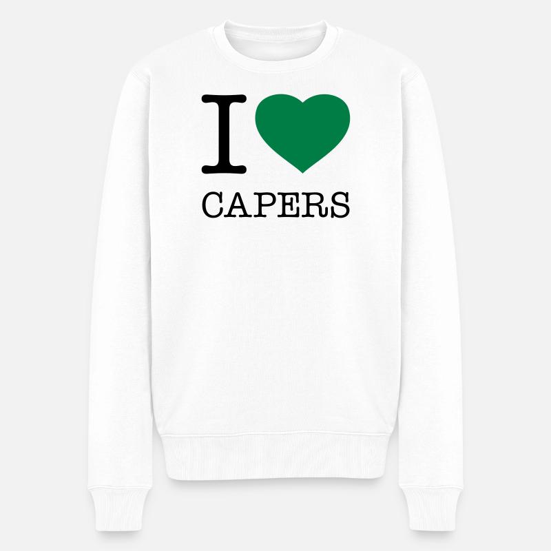 I LOVE CAPERS Kapern - Männer Premium Bio Pullover - Weiß