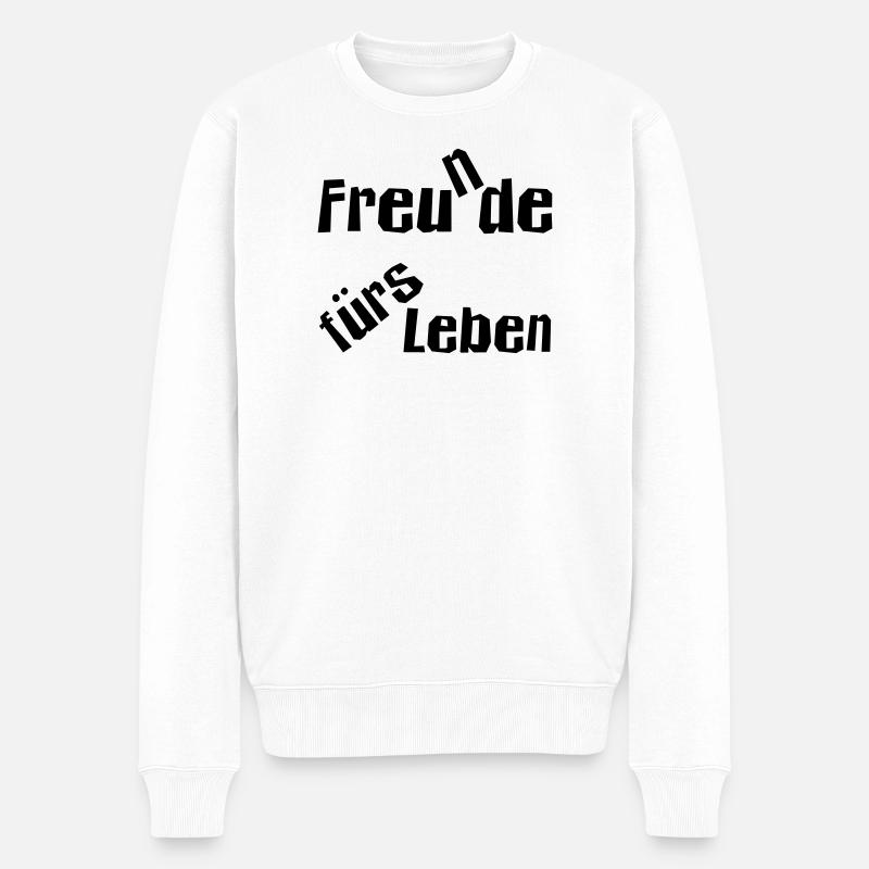Freu(n)de fürs Leben - Männer Premium Bio Pullover - Weiß